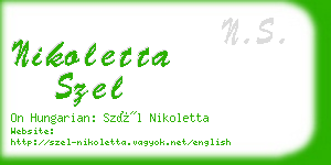 nikoletta szel business card
